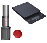 AeroPress Go Kaffeebereiter und Waage Hario Drip Scale - Barista Set