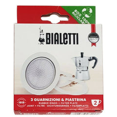Bialetti Dichtung & Filtersieb Set – Original Ersatzteile für Aluminium Espressokocher