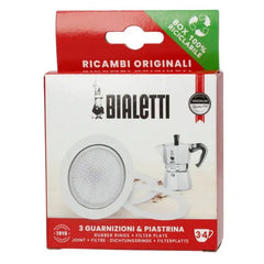 Bialetti Dichtung & Filtersieb Set – Original Ersatzteile für Aluminium Espressokocher - B-Ware (neu, unbenutzt)