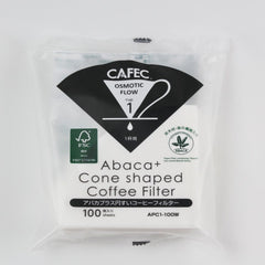 Abaca+ Filterpapier von CAFEC Cup 1, 100 Stück - Pour-over (V60)