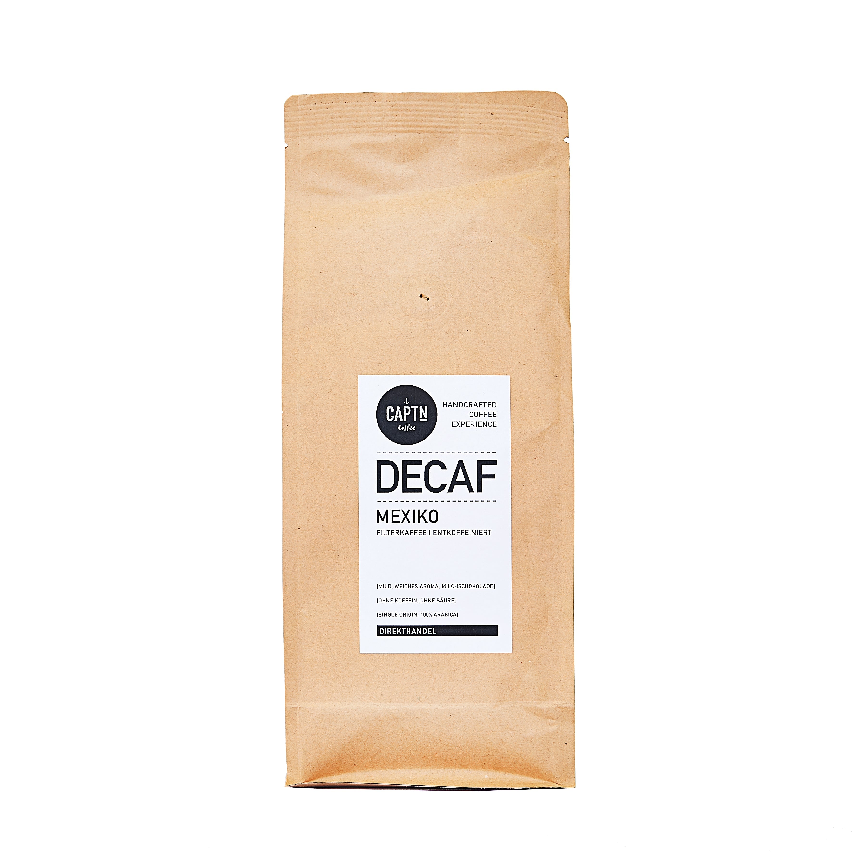 DECAF Mexiko Kaffee Entkoffeiniert - Mild, Milchschokolade