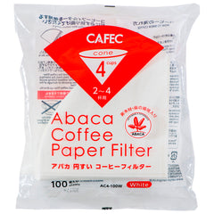 Abaca Filterpapier Cup 4, 100 Stück - Pour-over (V60)