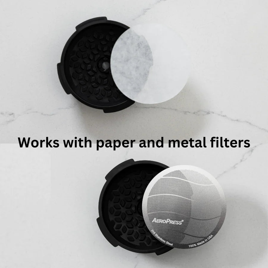 AeroPress Clear + Flow Control Filter Cap + Edelstahlfilter - Set