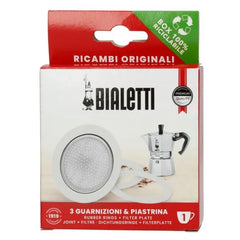 Bialetti Dichtung & Filtersieb Set – Original Ersatzteile für Aluminium Espressokocher - B-Ware (neu, unbenutzt)