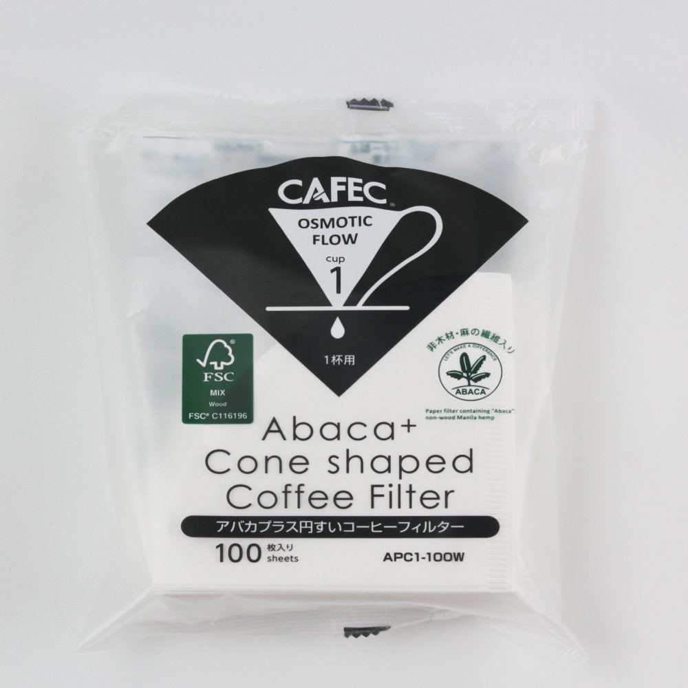 Abaca+ Filterpapier von CAFEC Cup 1, 100 Stück - Pour-over (V60)