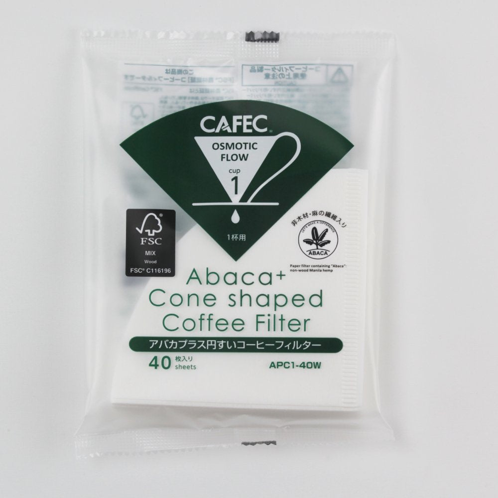 Abaca+ Filterpapier von CAFEC, 40 Stück - Pour-over (V60)