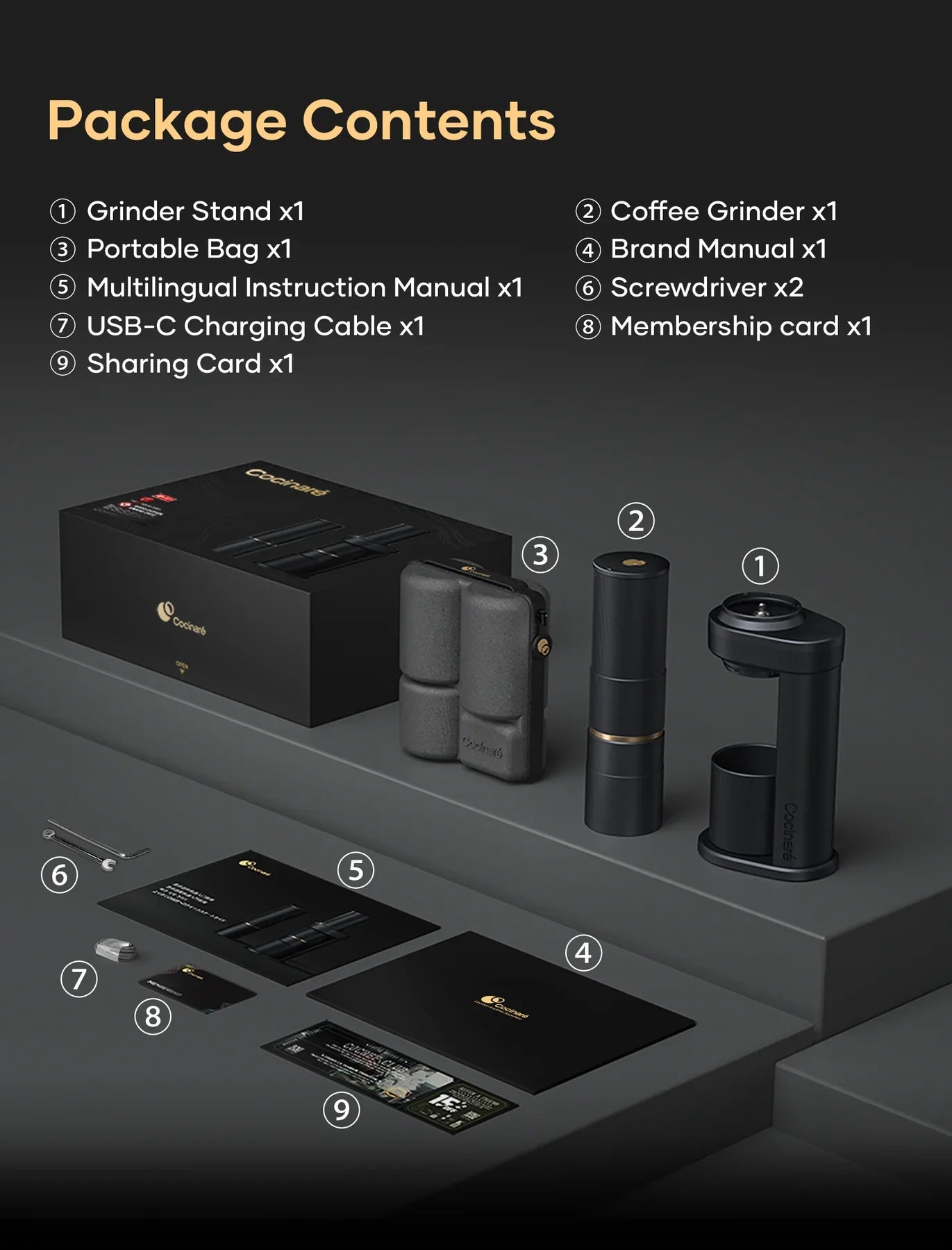 Cocinare Essence 2-in-1 elektrische Kaffeemühle für unterwegs