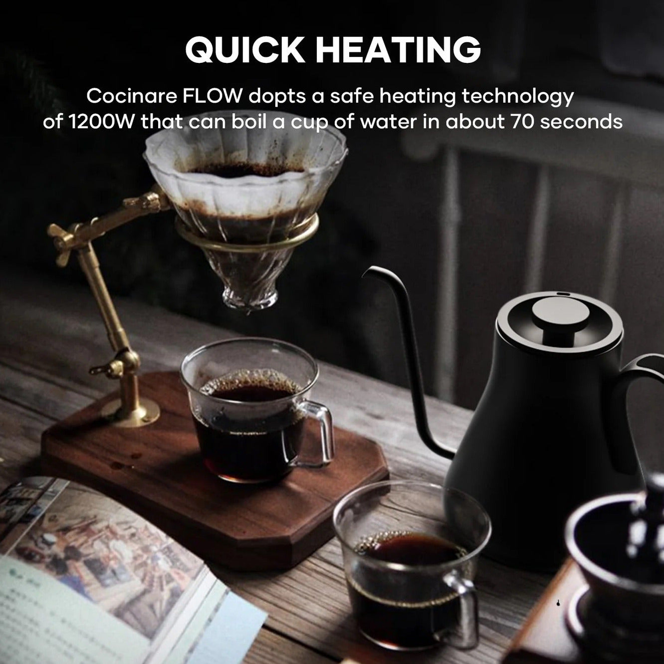 Cocinare Flow Gooseneck Kettle Wasserkocher elektrisch, 0,9 l - gebraucht