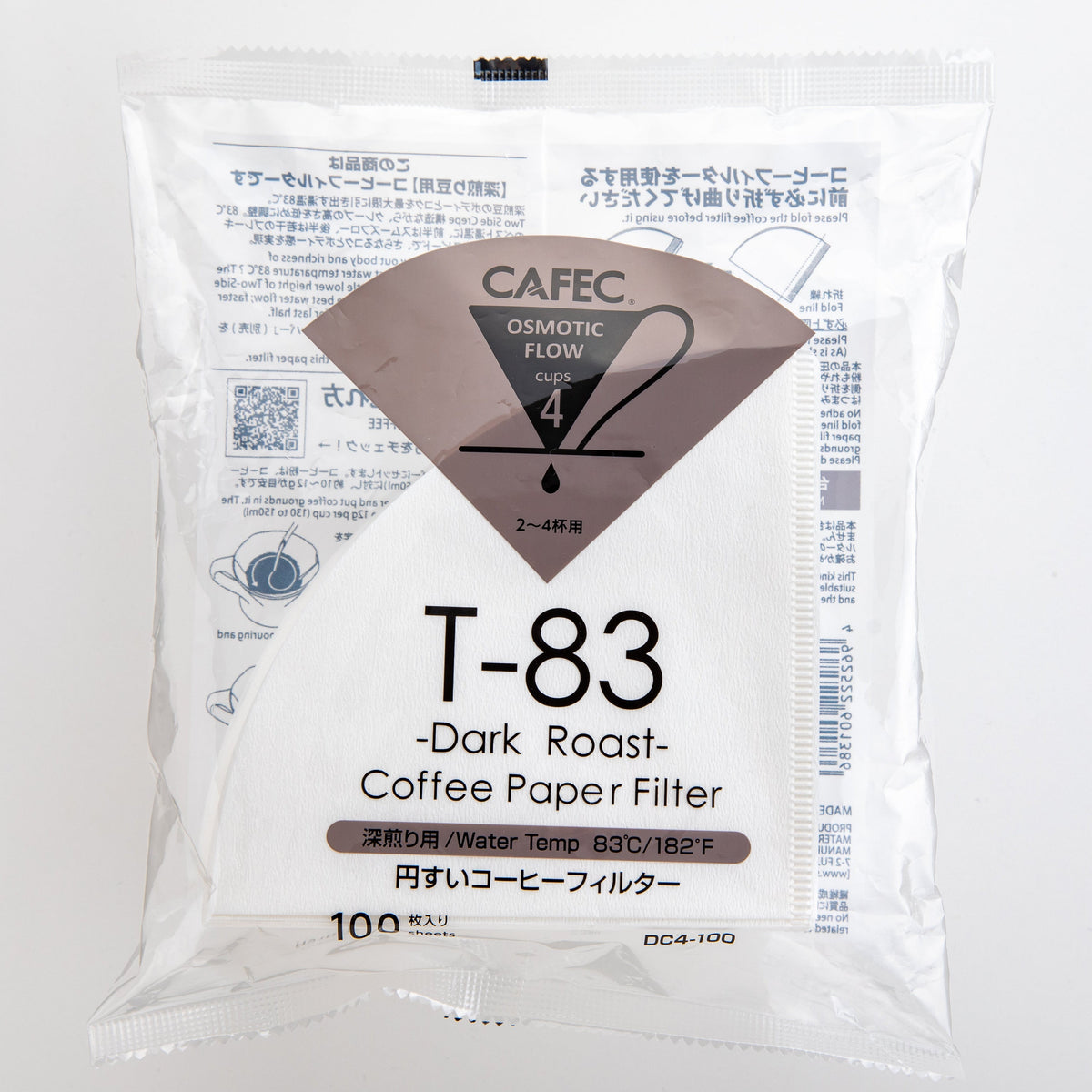 CAFEC Filterpapier Dark Roast Coffee Cup 4, 100 Stück - Pour-over (V60)