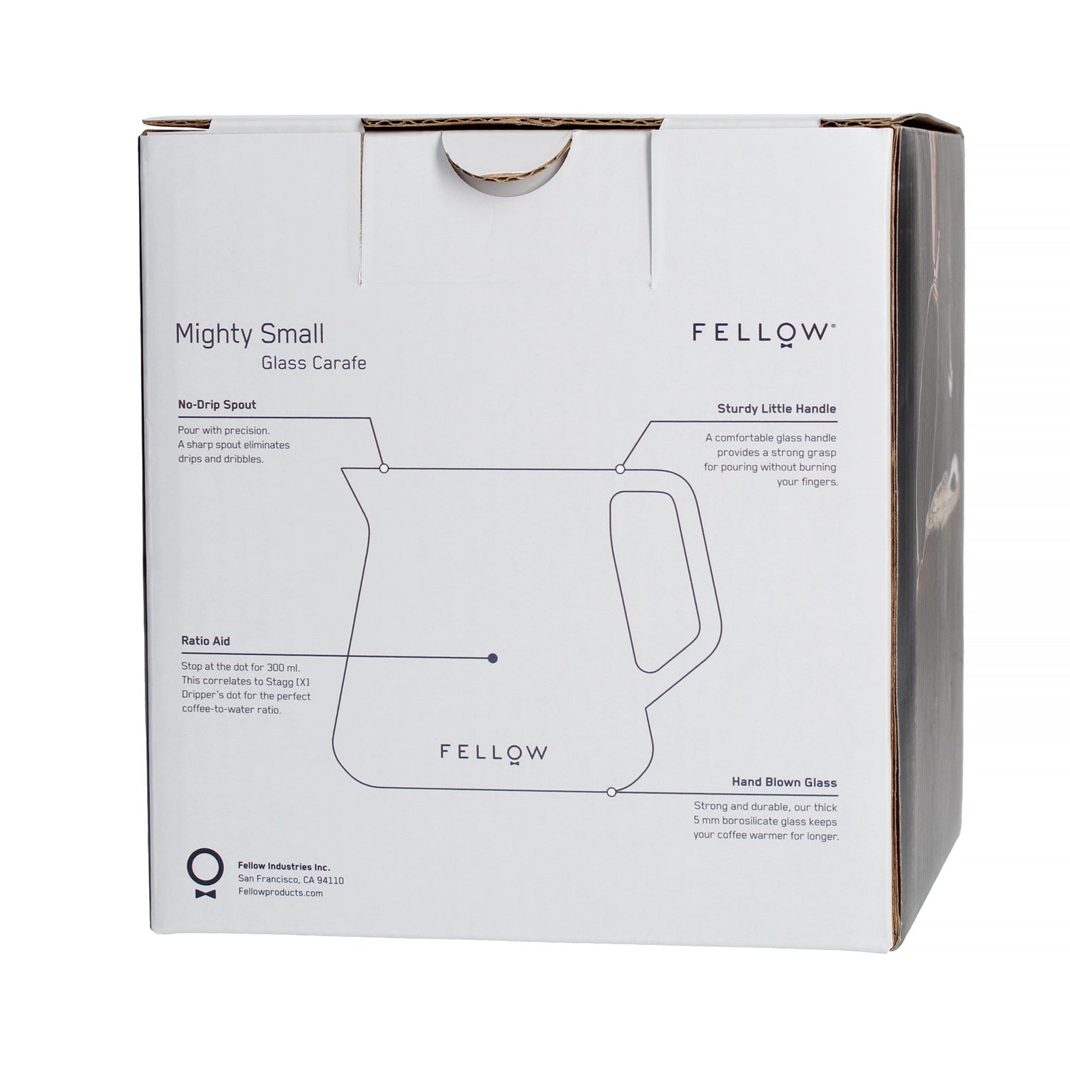 Fellow Kanne Mighty Small Glass Carafe - Clear Glass, 500ml