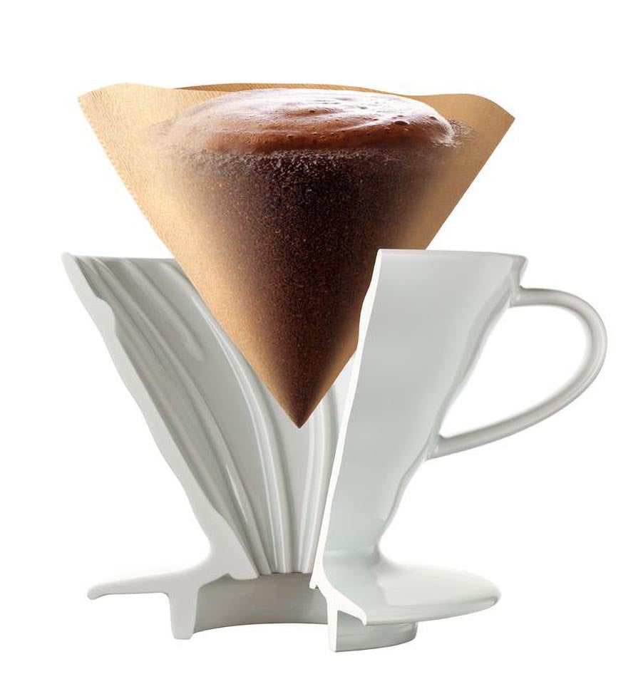 Hario V60 Coffee Dripper Filter aus Porzellan Gr. 02, weiß - B-Ware (neu, unbenutzt)