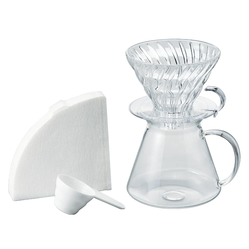 Hario V60 Glass Brewing Kit – Komplettset für aromatischen Pour-over-Kaffee - B-Ware (neu, unbenutzt)