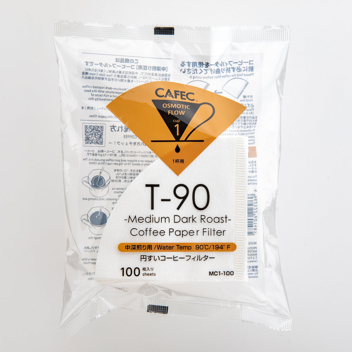 CAFEC Filterpapier Medium-dark Roast Coffee Cup 1, 100 Stück - Pour-over (V60