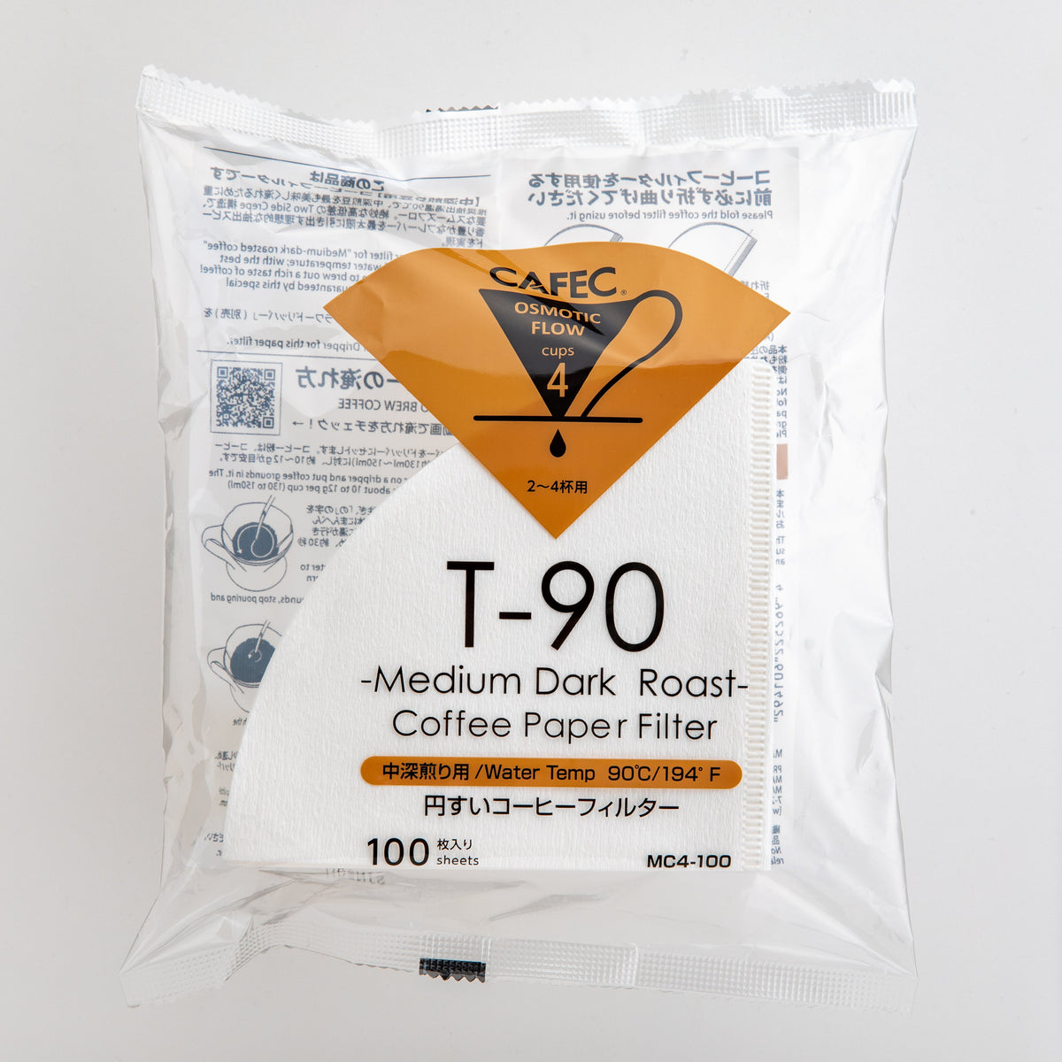 CAFEC Filterpapier Medium-dark Roast Coffee Cup 4, 100 Stück - Pour-over (V60)