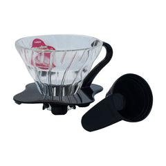 Hario Handfilter Glass Coffee Dripper V60 Größe 02, Black