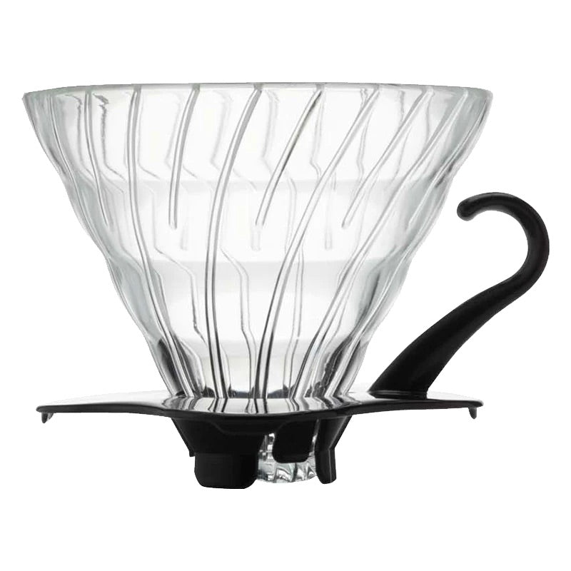 Hario Handfilter Glass Coffee Dripper V60 Größe 02, Black