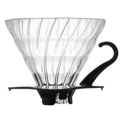 Hario Handfilter Glass Coffee Dripper V60 Größe 02, Black